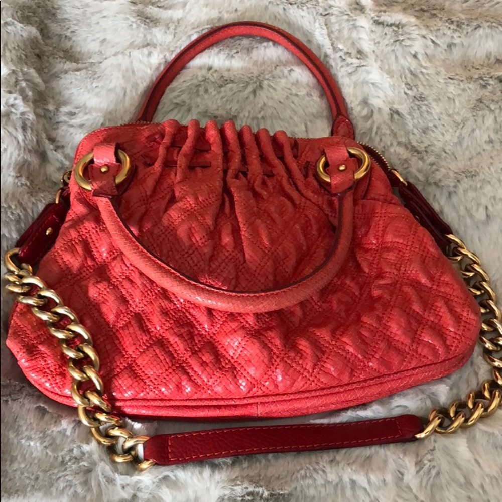 Marc Jacobs red leather stam bag